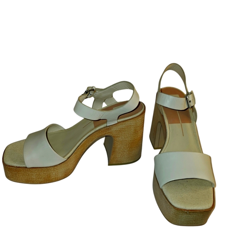 NWT Dolce Vita Orig Price $150. Size 10 Natural Color. Platform Sandals. Leather